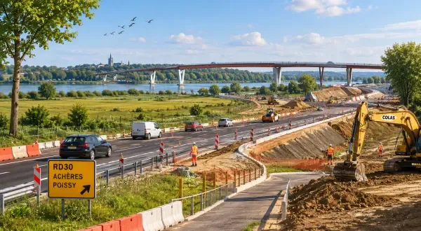 Route et pont sur la Seine