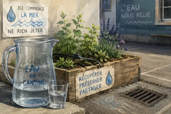 Collégiens autour de l’eau