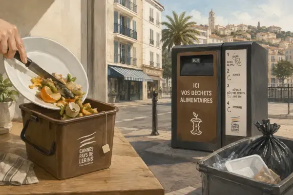 Borne à biodéchets à Cannes