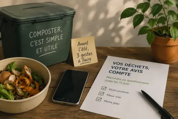 Composteur et téléphone recyclé