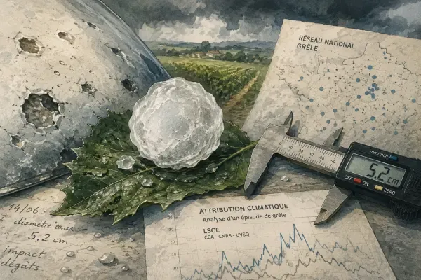 Grêlons et relevés climatiques