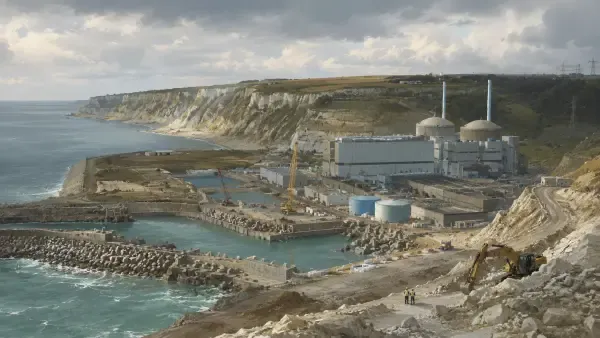 Illustration - Falaise et chantier nucléaire
