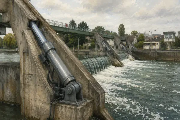 Vérins au bord de la Marne