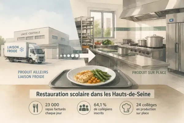 Cuisine de collège en service