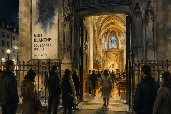Église ouverte dans la nuit