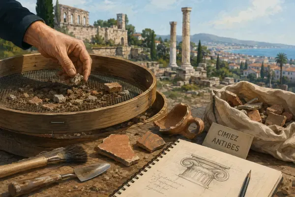 Tamis archéologique à Cimiez