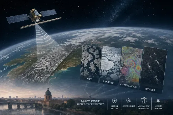 Illustration - Radar spatial en orbite