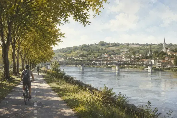 Illustration - voie douce en bord de Garonne