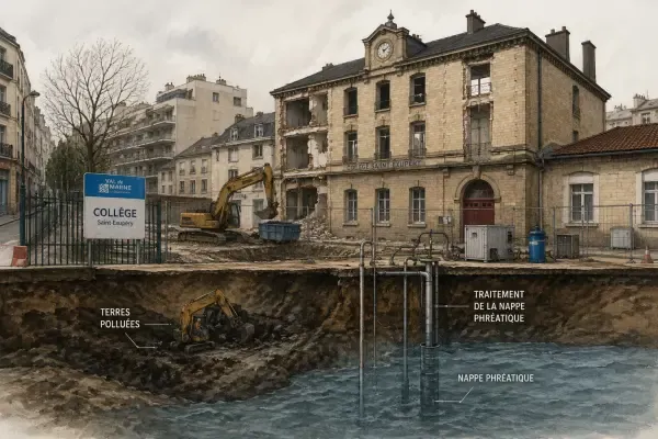 Collège et sous-sol en chantier