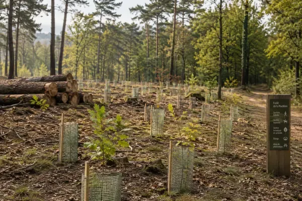 Jeunes arbres en forêt