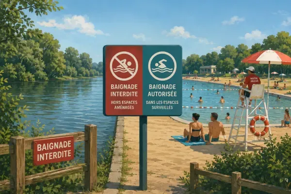 Illustration - Baignade autorisée près de la Marne