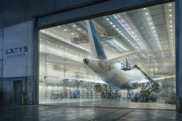 Illustration - hangar de peinture aéronautique
