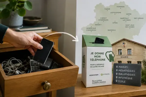 Téléphone oublié dans un tiroir