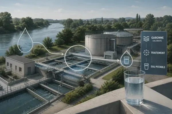 Illustration - Usine d’eau près de Garonne