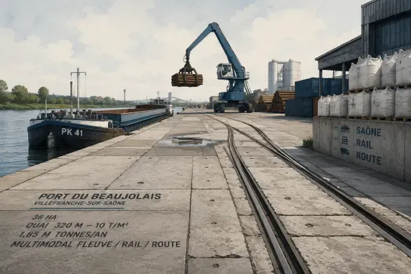 Dalles portuaires et rails