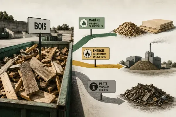 Bois trié en déchèterie