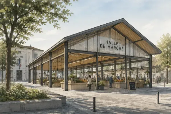 Halle de marché en centre-ville