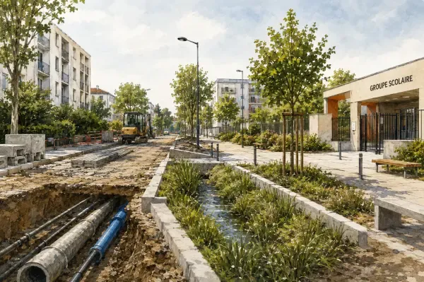 Voirie de quartier en chantier