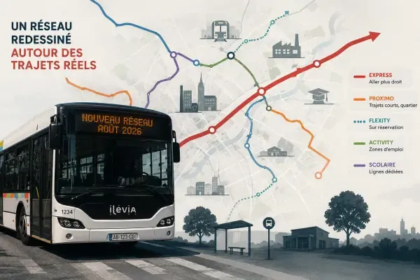 Bus devant une carte