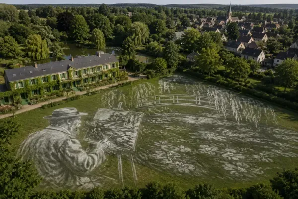 Fresque dans l’herbe à Giverny