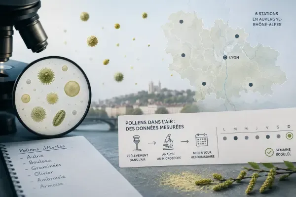 Illustration de pollens dans l’air