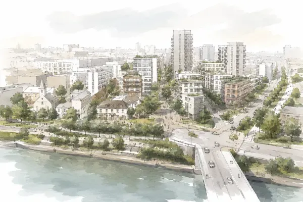 Quartier urbain en recomposition