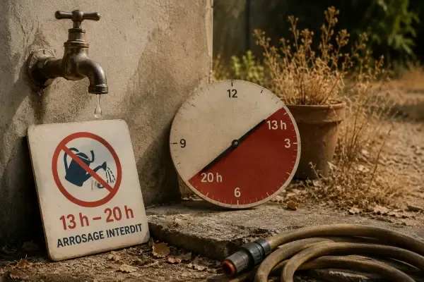 Illustration - robinet et jardin sec