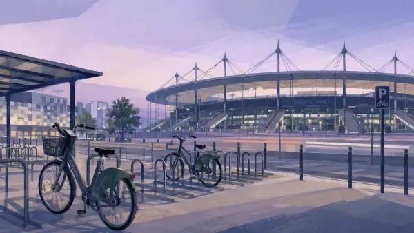 Vélos près du stade