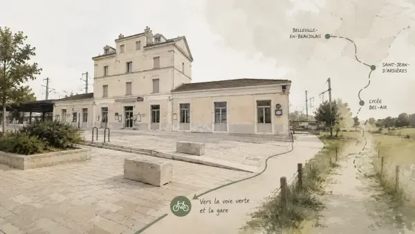 Illustration - Voie verte vers la gare