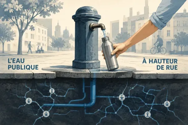 Illustration - fontaine publique en ville