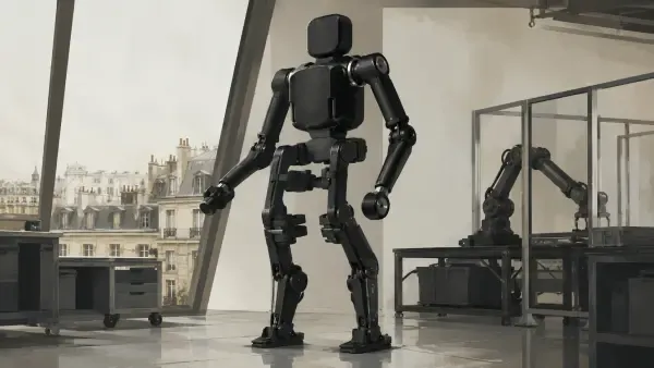 Robot bipède dans Paris