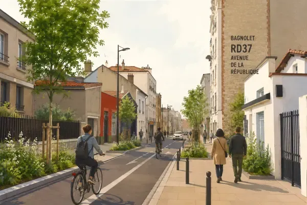 Illustration - avenue réaménagée à Bagnolet