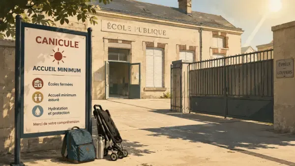Illustration - école sous forte chaleur