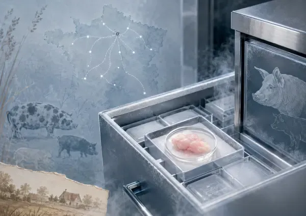 Illustration - cryobanque porcine en laboratoire