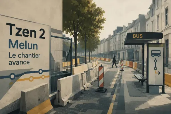Illustration - chantier de bus à Melun