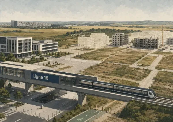 Illustration - Plateau, métro et ville