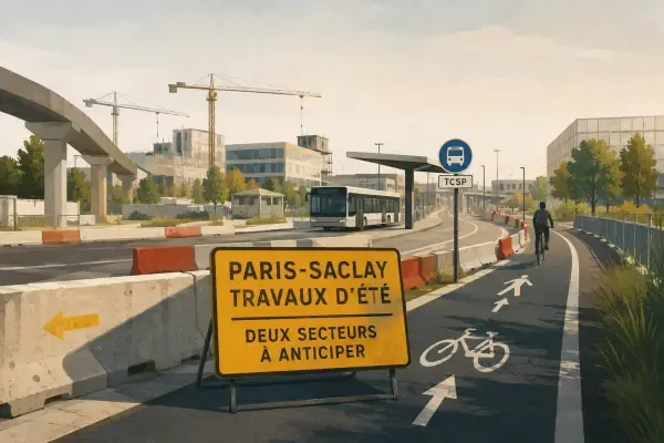 Chantier sur le plateau de Saclay