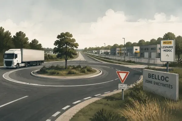 Giratoire à l’entrée de Belloc