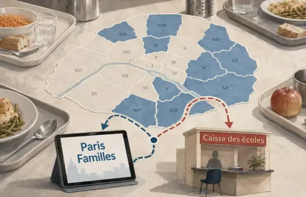 Enfants à la cantine parisienne