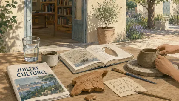 Illustration - Médiathèque en été