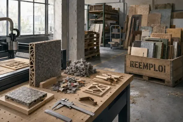 Illustration - atelier de matériaux réemployés