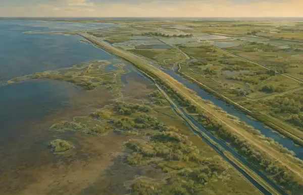 Marais de Camargue et canaux