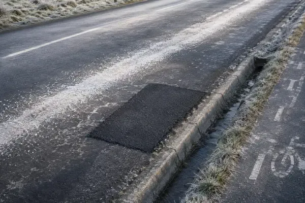 Route essonnienne en hiver