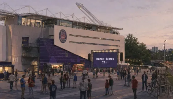 Supporters devant le Stadium