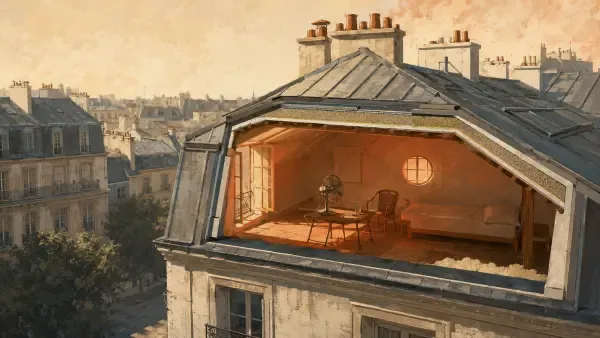 Toits parisiens en plein été