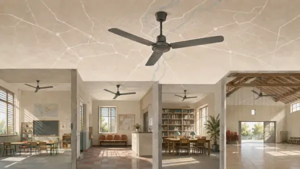Brasseurs d’air dans un bâtiment public