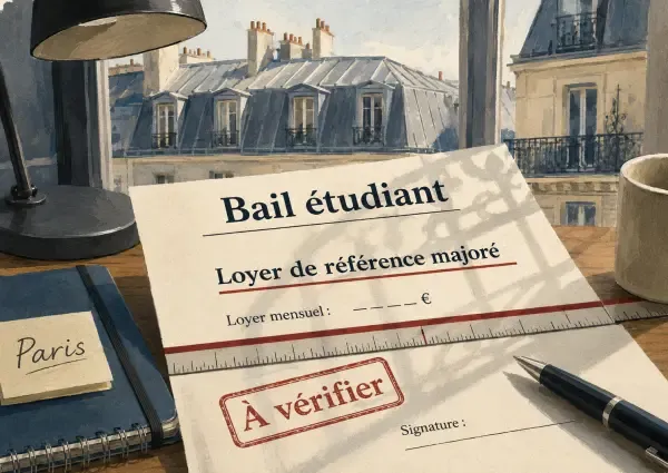 Étudiant devant un immeuble parisien