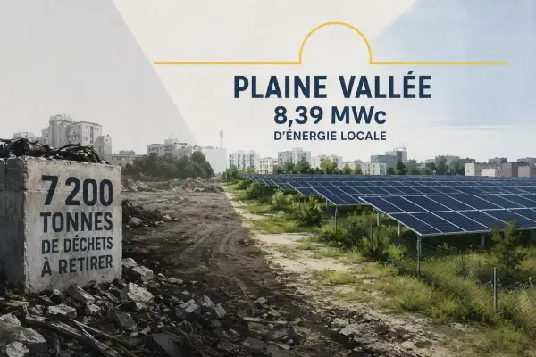 Panneaux solaires sur friche urbaine
