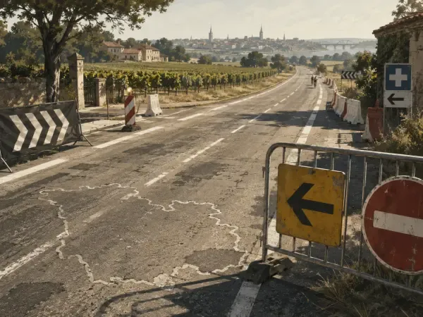 Cyclistes sur une route girondine
