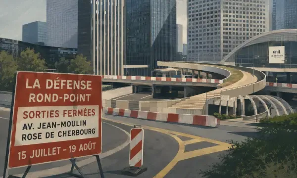 Rond-point de La Défense en travaux